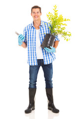 young man gardening