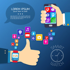 Canvas Print - Smart watch synchro concept