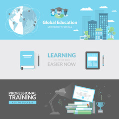 Flat design concept for education