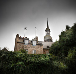 Low angle view of a basilica, Saint Sauveur's Basilica, Dinan, C