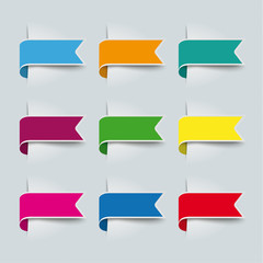 Wall Mural - 9 Colored Flags Banners