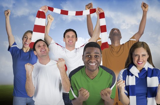 Various football fans