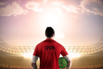 Wall Mural - Spain football player holding ball