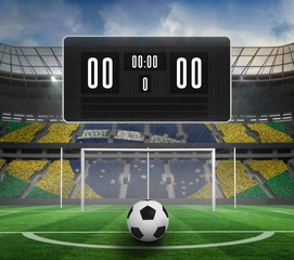 Aufkleber - Black scoreboard with no score and football