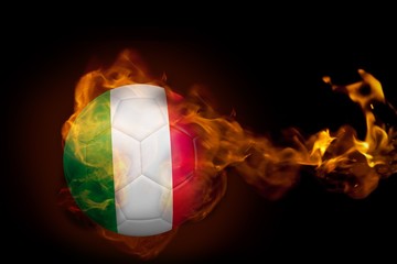 Poster - Fire surrounding italy ball