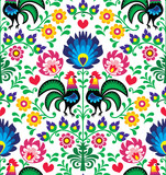 Seamless traditional floral Polish pattern - Wzory Łowickie