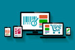 Online shopping web design illustration