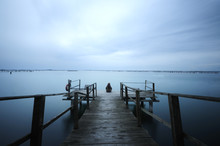 Lonely Girl On A Pier