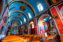 Greek Orthodox Church Interior - Syros, Greece