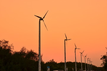 Wind Turbines by Sunset