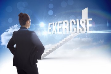 Poster - Exercise against steps leading to closed door in the sky