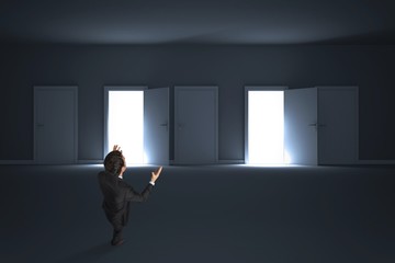 Poster - Composite image of stressed businessman gesturing