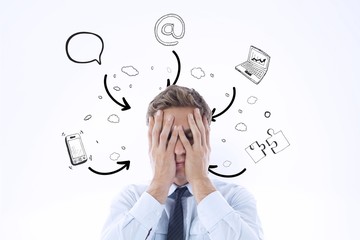 Poster - Composite image of businessman with a headache