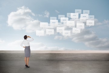 Poster - Composite image of businesswoman scratching her head