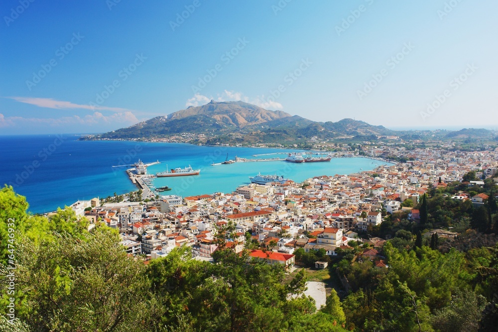 Obraz na płótnie View of the main town of Zakynthos, Greece w salonie