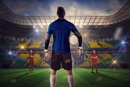 Goalie facing opposition
