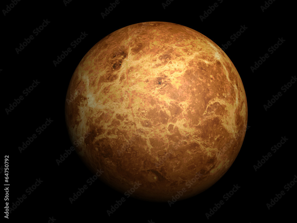 3D-rendering of planet Venus, high resolution - obrazy, fototapety, plakaty 