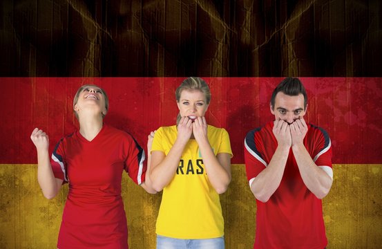 Various football fans