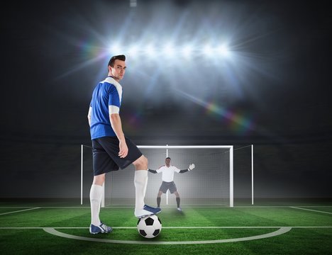 Football player about to take a penalty