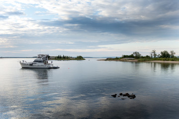 Wall Mural - Boat in the sea, Georgian Bay, Tobermory, Ontario, Canada