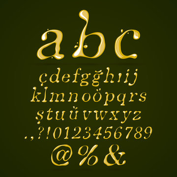 Olive oil alphabet lower case italic