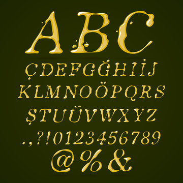 Olive oil alphabet upper case italic