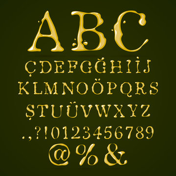 Olive oil alphabet upper case
