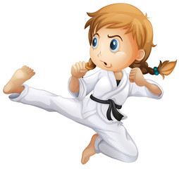 Sticker - A female doing karate