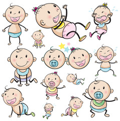 Sticker - A group of babies