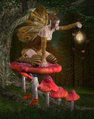 Wall Mural - Midsummer night's dream series - Fairy into the wood