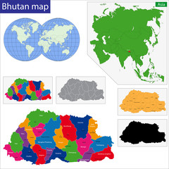 Sticker - Bhutan map