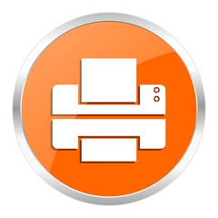 Poster - printer orange glossy icon