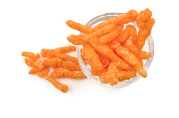 orange cheese flavoured snacks