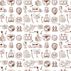 Wall Mural - Logistic icons seamless pattern