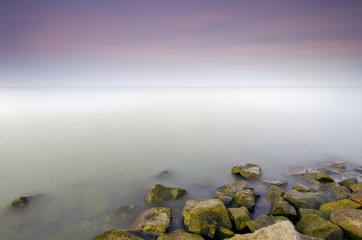 Poster - beautiful pastel colour sunset in Mabul Island