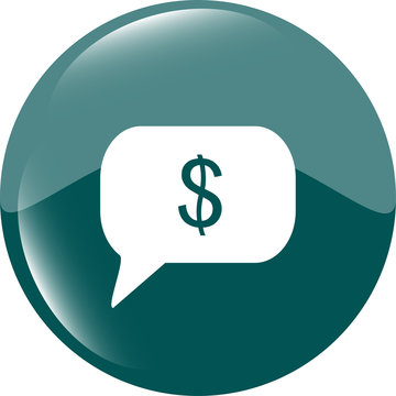web icon cloud with dollars sign