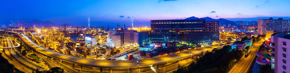 Wall Mural - Hong Kong highway and transportation in downtown area