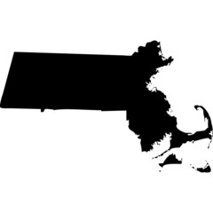 Wall Mural - High detailed vector map - Massachusetts.