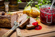 © shaiith - Venison with rosemary served with cranberry sauce
