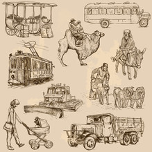 Transport Around The World (vector Pack No.5) - Hand Drawn