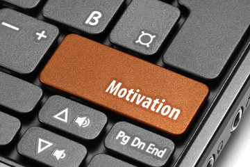 Wall Mural - Motivation. Orange hot key on computer keyboard