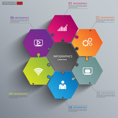 Leinwandbilder - Modern Design Minimal jigsaw style infographic