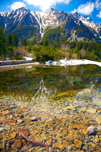 Obraz w ramie Popradske pleso. Mountain lake in National Park High Tatras