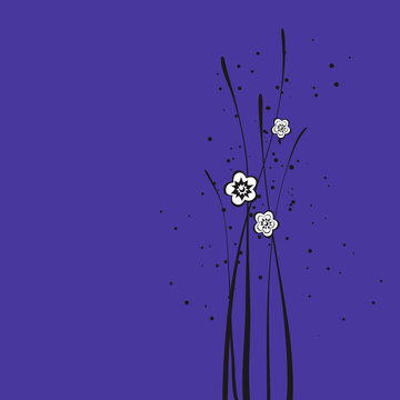 vector illustration of flowers on blue background
