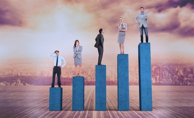 Poster - Composite image of business people standing