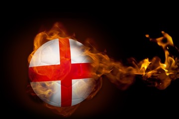 Poster - Fire surrounding england ball