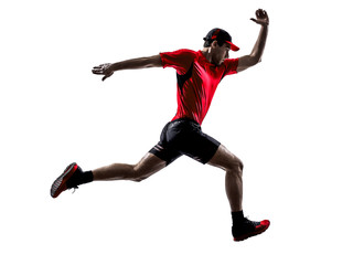 Wall Mural - runners joggers running jogging jumping silhouettes