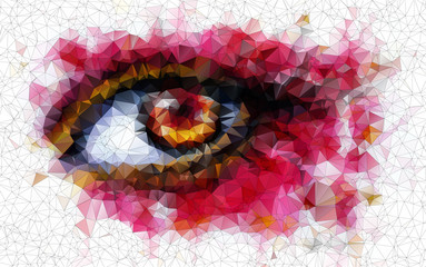 Wall Mural - beautiful eye in geometric styling abstract geometric background