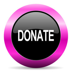 Poster - donate pink glossy icon