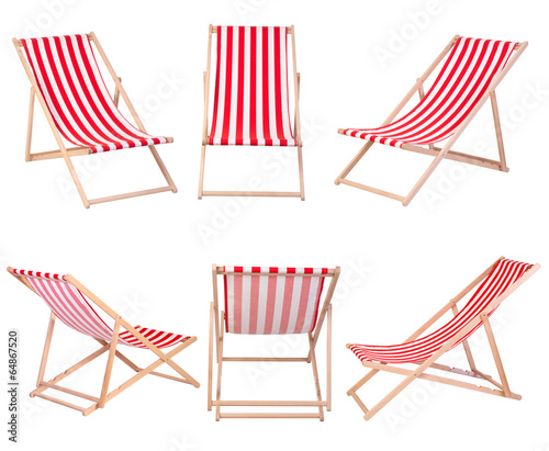 Fotografía Beach chairs isolated on white background
